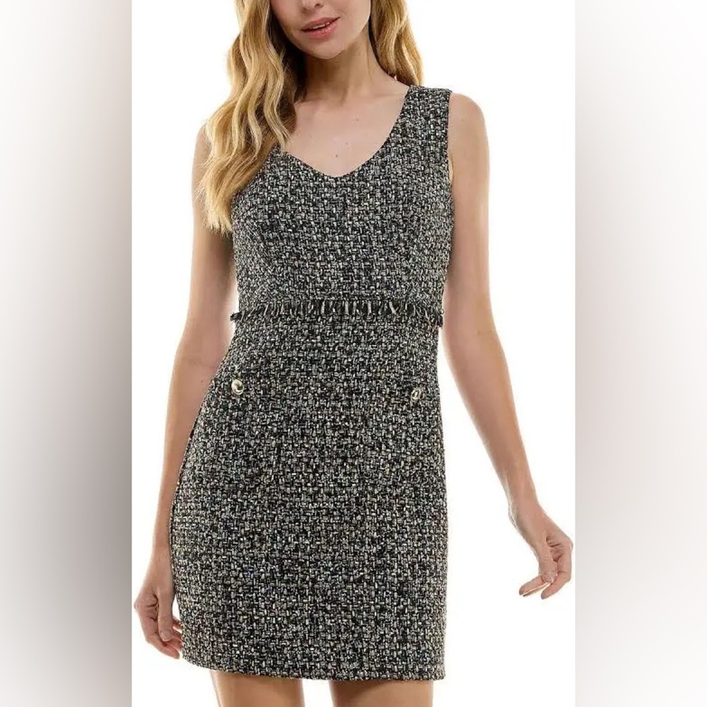 Elegant Tweed Sleeveless Dress